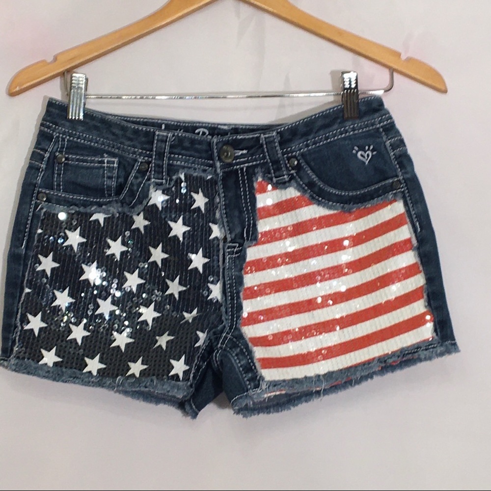 Justice American flag shorts